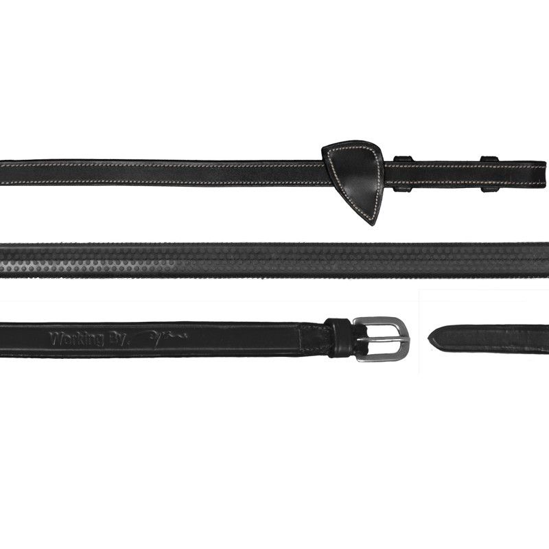 Dyon Working Collection Rubber reins 13mm Black