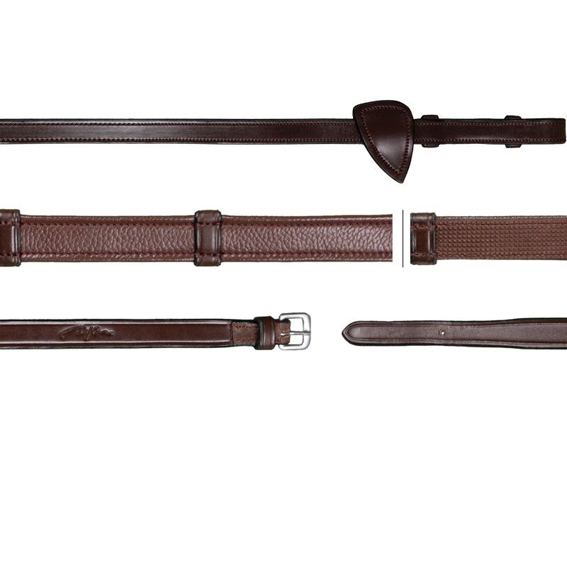 Dyon New English Collection Leather Grip Reins 16mm Brown