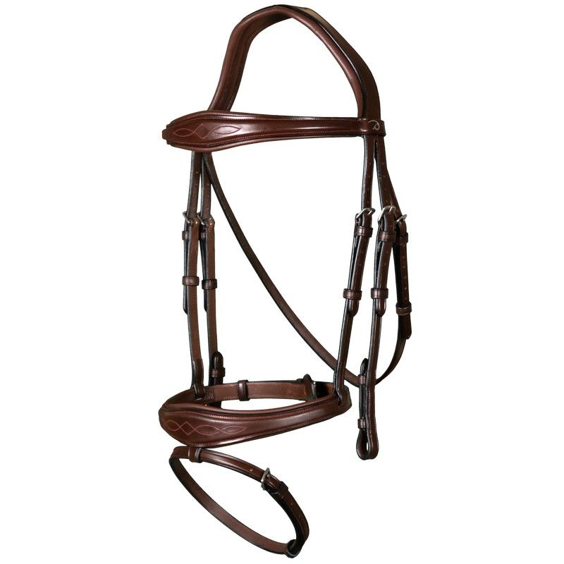 Dyon New English Collection anatomic flash noseband bridle Brown