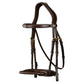 Dyon D Collection Leather Covered Rope Noseband Bridle Brown