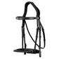 Dyon D Collection Leather Covered Rope Noseband Bridle Black