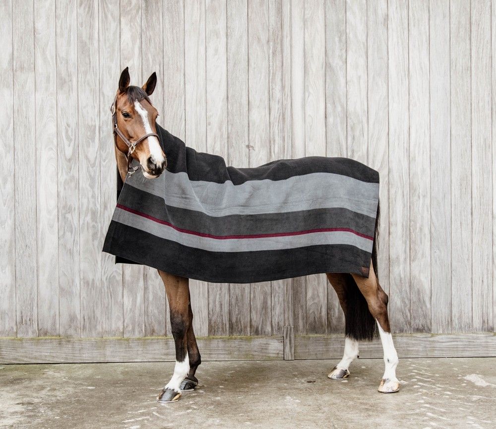 Kentucky Horsewear Heavy Fleece Rug Square Stripes black/grey