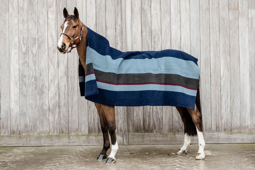 Kentucky Horsewear Heavy Fleece Rug Square Stripes navy/grey