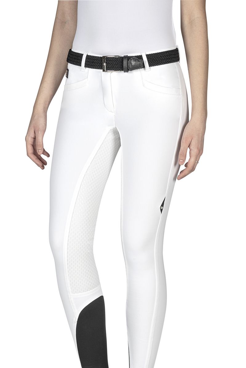 Equiline riding breeches full seat  X-Grip Cedar White