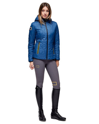 RG Nylon Hooded Puffer Jacket Ladies Classic Blue