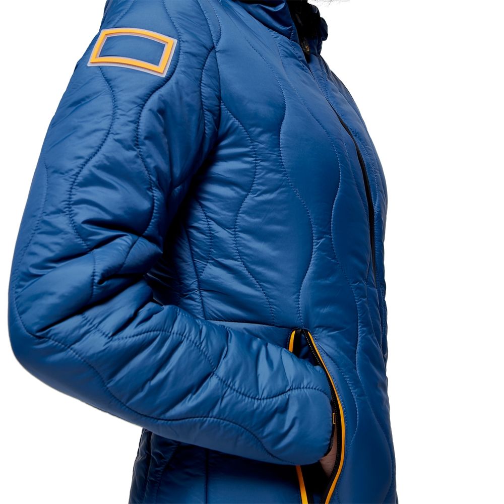 RG Nylon Hooded Puffer Jacket Ladies Classic Blue