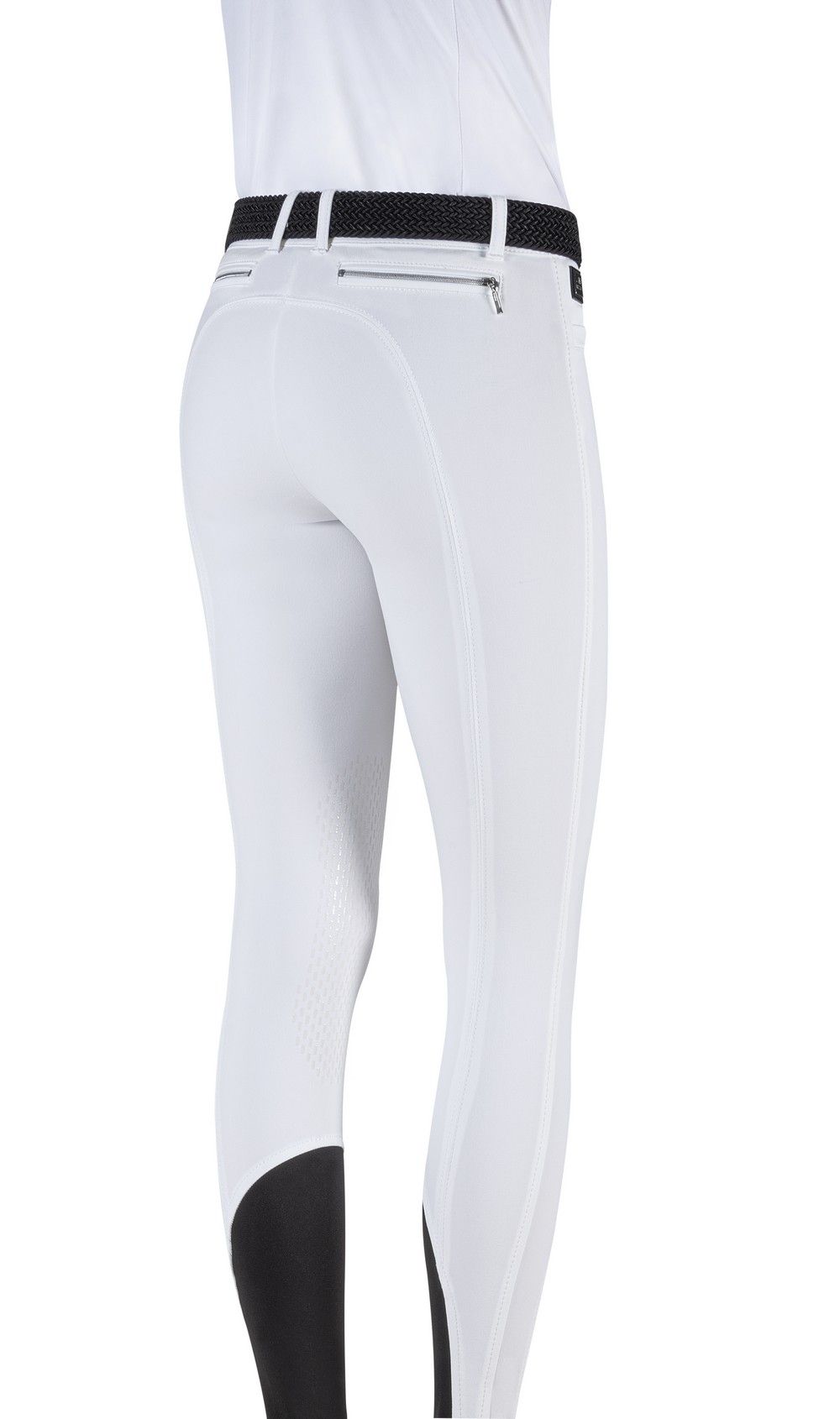 Equiline riding breeches knee grip Ash White