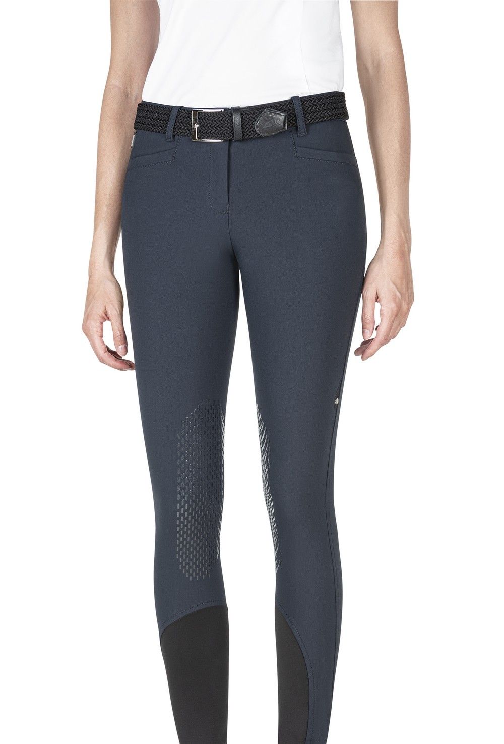 Equiline riding breeches knee grip Ash Navy