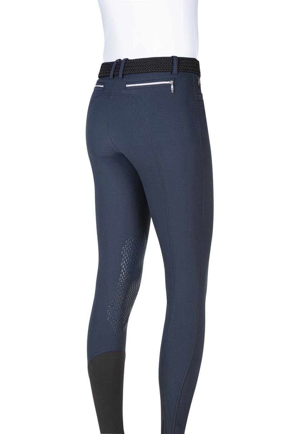 Equiline riding breeches knee grip Ash Navy