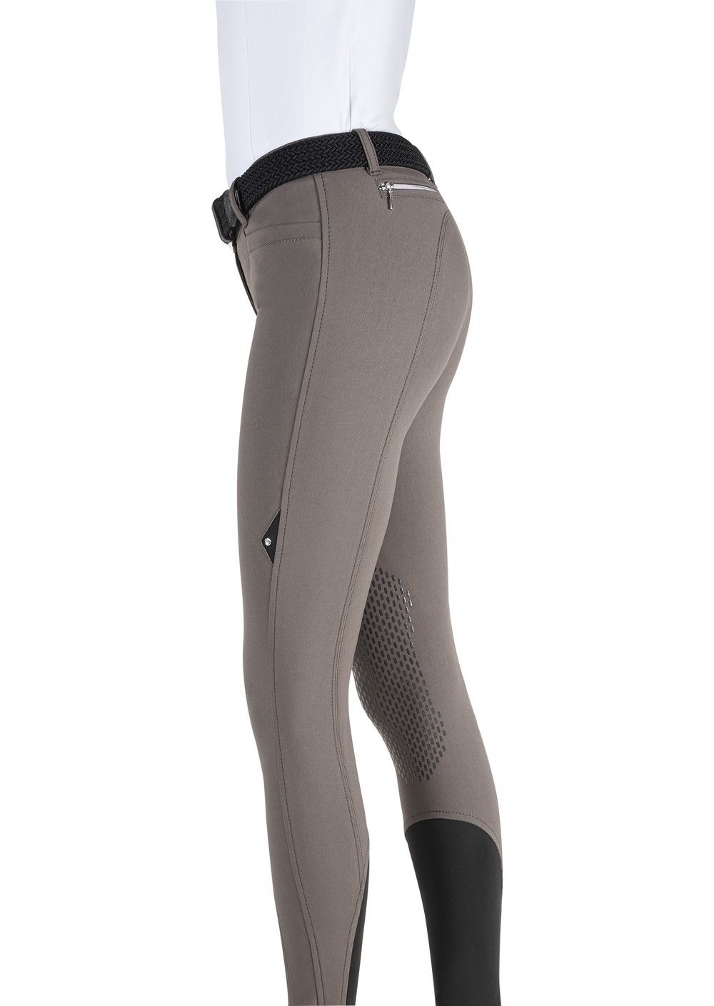 Equiline riding breeches knee grip Ash Brown