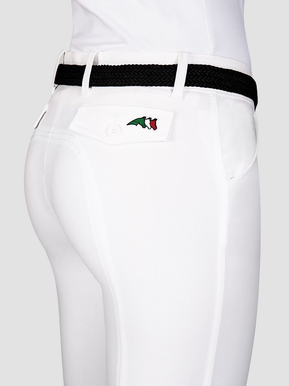 Equiline riding breeches knee grip Bice White