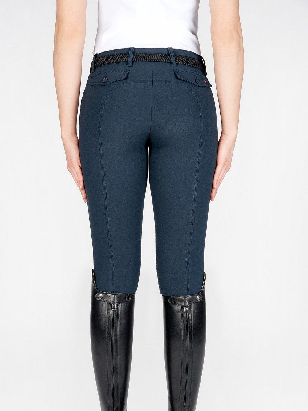 Equiline riding breeches knee grip Bice Navy