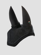 Equiline vliegenmuts geluiddempend vierkant Dave 3 horse logo zwart Zwart