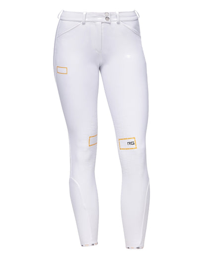 RG Riding Breeches Knee Grip Ladies with High Waist White