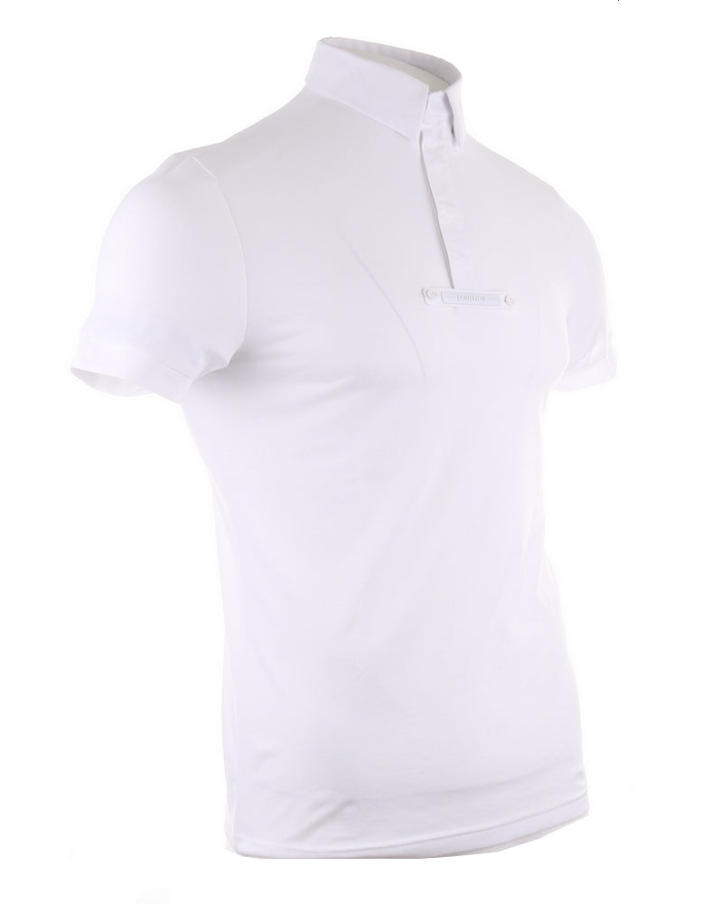 Equiline competition shirt men short sleeves Celirac White