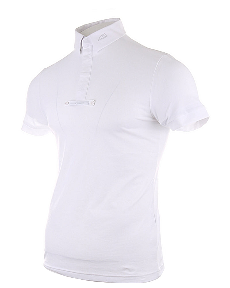 Equiline competition shirt men short sleeves Celirac White