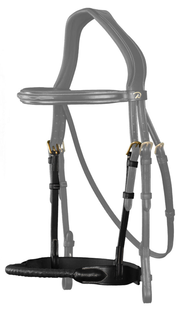 Dyon D Collection leather covered rope noseband Black