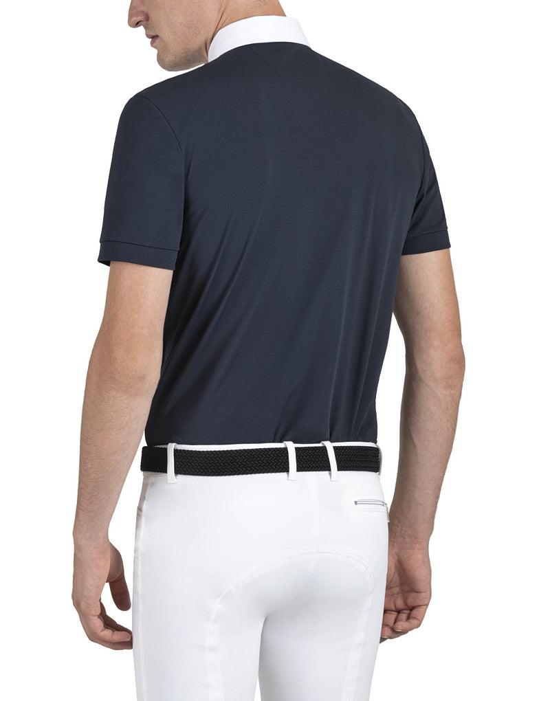 Equiline competition shirt men short sleeves Celirac Navy