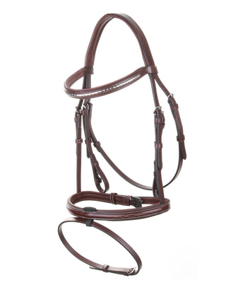 Equiline Bridle Flash Noseband Clincher Browband brown