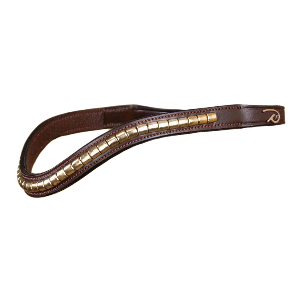 Dyon New English Brass Clincher V-Shaped Browband Brown