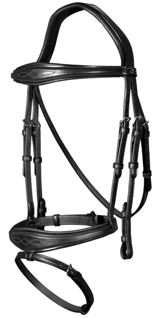 Dyon New English Collection anatomic flash noseband bridle Black