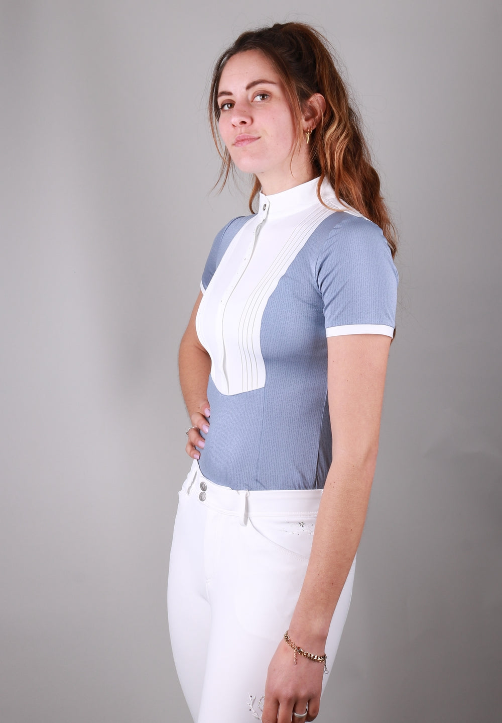 Samshield Competition Shirt Short Sleeves Ladies  Sixtine light blue glitter