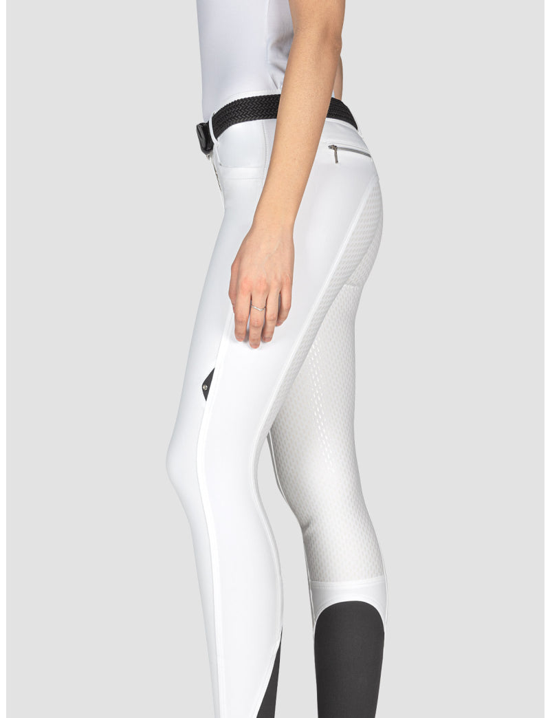 Equiline riding breeches full seat  X-Grip Cedar White