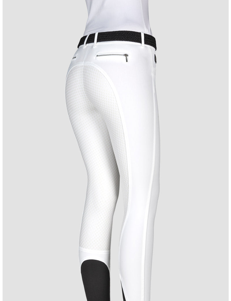 Equiline riding breeches full seat  X-Grip Cedar White